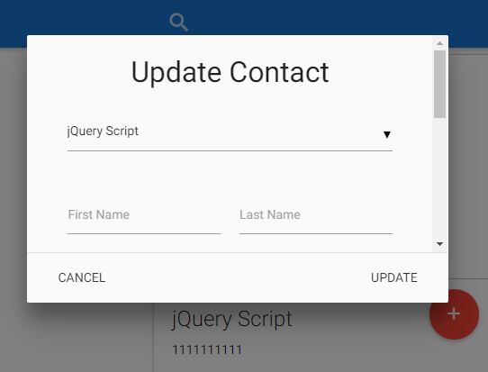 jQuery Contact List JS